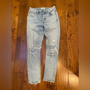 AGOLDE Los Angeles Light Blue Distressed Women’s Jeans; size 25; Pinch Waist